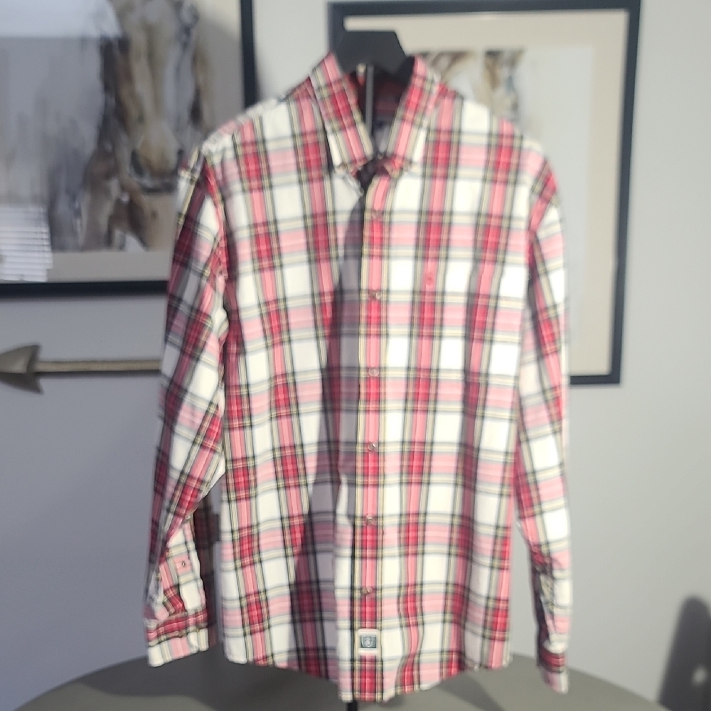 IZOD Heritage Tartan Red & White Plaid Long-Sleeve Button-Down Shirt